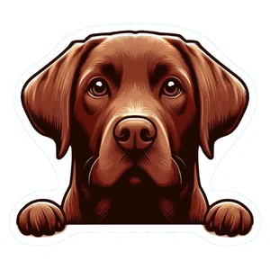 Chocolate Labrador Retriever Premium Dog Sticker by Unknown