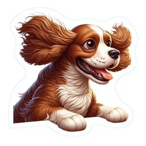 Cavalier King Charles Spaniel Premium Dog Sticker by Unknown