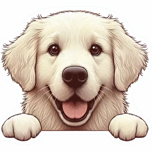 Golden Retriever Premium Dog Sticker by Unknown