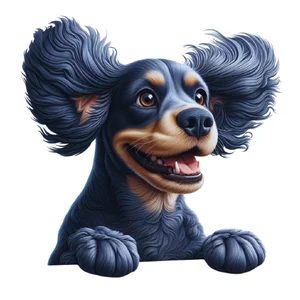 Likely A Highly Stylized Depiction Of A Spaniel-Ty Premium Dog Sticker by Katie