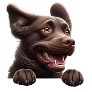 Chocolate Labrador Retriever Premium Dog Sticker by Katie