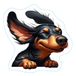 Long-Haired Dachshund Premium Dog Sticker by Unknown