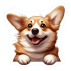Pembroke Welsh Corgi Premium Dog Sticker by Unknown