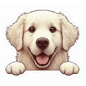 Golden Retriever Premium Dog Sticker by Unknown